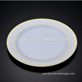 Disposable hot stamping plate round dish plastic plate for Christmas party